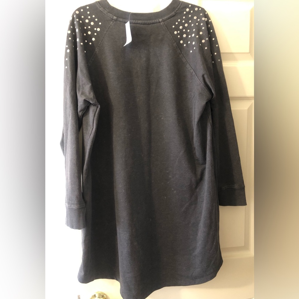 Maurice’s Black Long-Sleeve Sweatshirt Dress with Shoulder Studs